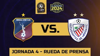 Rueda de Prensa pospartido  LigaFUTVEBancoDeVenezuela  Monagas vs Estudiantes [upl. by Arhas]