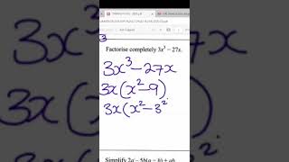 Factorise completely 3x³  27x Factorise maths mathematics algebra [upl. by Snider]