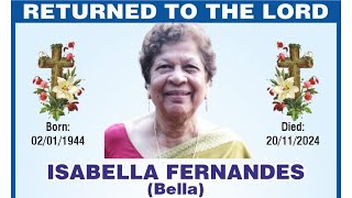 Isabella Fernandes Bella  Funeral  23 Nov 24 [upl. by Brace]