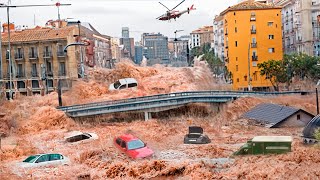 Mass Evacuation in Spain City washed away after severe flooding in Valencia bridge collapsed [upl. by Roanne]