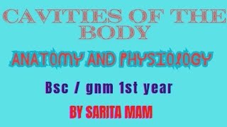 Cavities of the body  Anatomy and physiology  bsc  gnm 1st year [upl. by Naeloj]