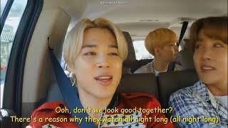 FINESSE CARPOOL KARAOKE BY BTS WITH LYRICS [upl. by Akinad]