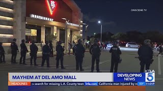 Police shut down streets near Torrance mall due to large crowd disturbance [upl. by Shannan]