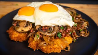 Bauernschnitzel mit Spiegelei  Rustikal und lecker 🤤 [upl. by Alden650]