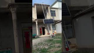 Hoisting Ladder Lift for Solar Panels Installation solarpanels solarinstaller solarsystem [upl. by Esilram]