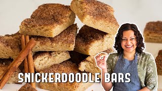 Snickerdoodle Cookie Bars Recipe  NO Cream of Tartar required [upl. by Edurtreg728]