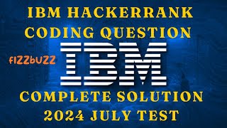 IBM coding Question and Answer 2024  Latest IBM Assignment 2024 [upl. by Ettigirb341]