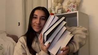 ASMR Book Haul🧸🤎 book tapping  whispered reading [upl. by Ayanahs]