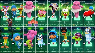 Pomni Vs Om Nom Vs Elly Vs Bluey Bingo Vs Pocoyo Vs Pato Tileshop EDM Rush mix [upl. by Sharma654]