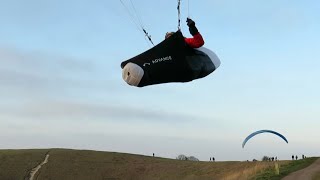 Paraglider Gets Way too Close Before Landing 👀 [upl. by Eiramanna]