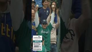 Fan catches 2 foul balls in a row 🤯 [upl. by Nuahsed]