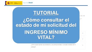 TUTORIAL ¿Cómo consultar el estado de mi solicitud del INGRESO MÍNIMO VITAL [upl. by Redep]