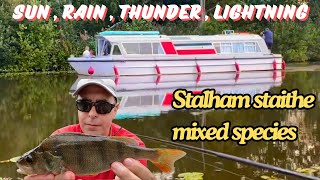 Coarse Fishing Stalham staithe on the float mixed species heavy rain thunder lightning sun blue sky [upl. by Other]