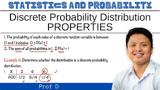 PROPERTIES OF DISCRETE PROBABILITY DISTRIBUTION  PROF D [upl. by Lose]