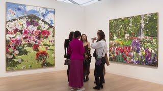 New Damien Hirst paintings unveiled at Frieze London art fair [upl. by Pyotr957]