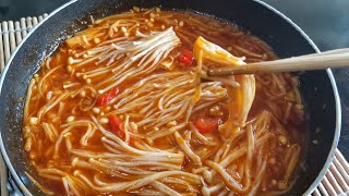 PEDAS JAMUR ENOKITAKE SPICY Samyang bikin saos sendiri saja [upl. by Soane377]