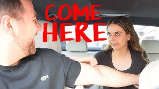 LETS quotDO ITquot IN THE BACK SEAT PRANK ON HUSBAND [upl. by Jerrome373]