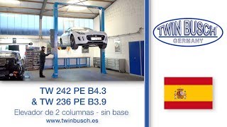 TW 242 PE B43 amp TW 236 PE B39  Elevador de 2 columnas  sin base  de TWIN BUSCH® [upl. by Arlena786]