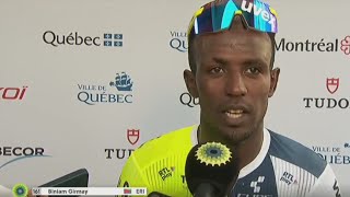 BINIAM GIRMAY SECOND PLACE IN QUEBEC GP 2024 INTERVIEW AT THE FINISH [upl. by Clarey206]