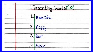 Describing Words  Adjectives  Adjective Words  Learn Describing Words in English Grammar [upl. by Lay]