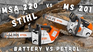 This Will Surprise You STIHL MS201T vs MSA220T Top Handle Chainsaws [upl. by Toh67]