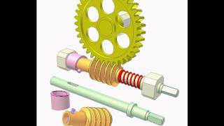 Worm Drive 5b Rotating and translating worm [upl. by Enihpets226]