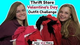 Thrift Store Valentines Day Outfit Challenge  Jacy and Kacy [upl. by Ursel280]