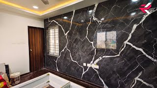 Stucco Marble Effect  Bedroom Wall Decor RkCreationart [upl. by Acsehcnarf]