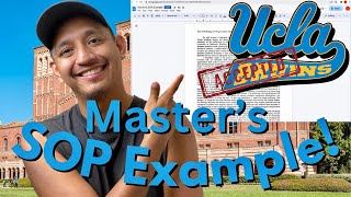 STATEMENT OF PURPOSE EXAMPLE FOR UCLAS MASTERS IN SOCIAL SCIENCE  How to Write A Successful SOP [upl. by Falk9]