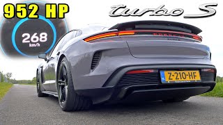 2024 PORSCHE TAYCAN TURBO S 952HP  0260 ACCELERATION TOP SPEED amp POV [upl. by Sommers]