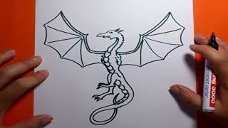 Como dibujar un dragon paso a paso 7  How to draw one dragon 7 [upl. by Ordisy]