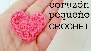 Cómo hacer un CORAZÓN Pequeño a Crochet  Paso a Paso [upl. by Cloutman658]