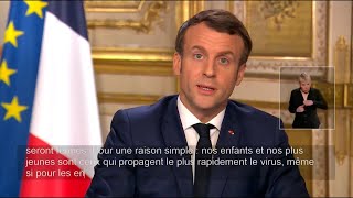 Macron annonce la fermeture des établissements scolaires jusquà nouvel ordre [upl. by Pas]