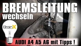 Bremsleitung wechseln und biegen ATE  TRW vorne Audi A4 A5 A6  VW mit Tipps [upl. by Enasus956]