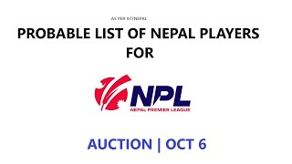 All Nepali Players for NPL Auction 2024 October 6  Probable Players List as per 977 Nepal [upl. by Powder887]