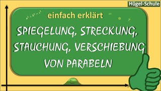 Parabeln  quadratische Funktionen  Verschiebungen  einfach erklärt  Lehrerschmidt [upl. by Marriott]