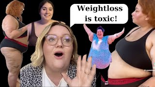 Fat liberationist says ‘Weightloss is TOXIC’ Fat acceptance TikTok cringe [upl. by Ecyt]