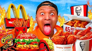 Eating The SPICIEST FOOD From Every FAST FOOD Restaurant [upl. by Bodnar571]