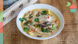 Tom Kha Gai Soup with Noodles  Thai Coconut Soup [upl. by Ennasus789]