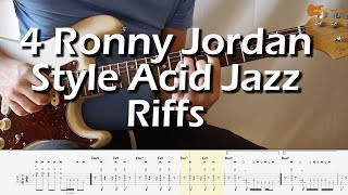 4 Ronny Jordan Style Acid Jazz Riffs With Downloadable Tab And Backing Track [upl. by Luanne]