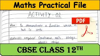 Maths Practical File Class 12 PDF  CBSE Class 12th Mathematics Practical File  Maths File 12th [upl. by Perle]