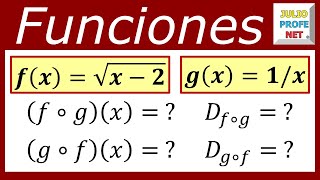 Funciones compuestas y sus dominios [upl. by Hgielrahc623]