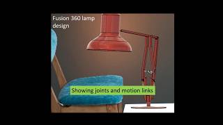 3D modelled table lamp with joints and motion links shorts 3dmodeling fusion360 art [upl. by Introc]