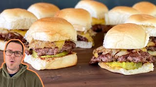 BETTER Cheeseburger Sliders with Hawaiian Rolls  WHITE CASTLE BUT BETTER [upl. by Carmita40]