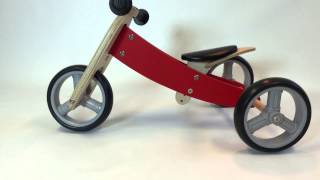 Bandits amp Angels  houten loopfiets Smart bike 4in1 rood Van driewieler gemakkelijk naar loopfiets [upl. by Atinod]