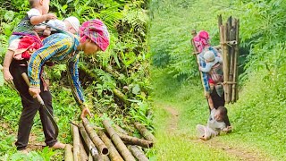 Single mother mother and child cut firewood to sell for money [upl. by Nosnibor35]