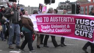 Bristol Demo March No to Budget Cuts  Socialist Party [upl. by Eetsud]