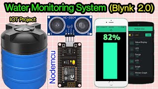 Water tank level monitoring system with Nodemcu and Blynk 20 application  ESP8266 Project [upl. by Allerie143]