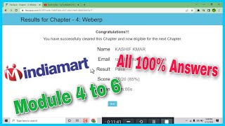 IndiaMART Tele Associate Training Quizzes Answers Module 4 to 6  Tele Associate Assessment Answers [upl. by Theurich]
