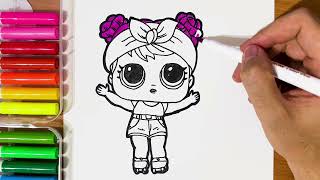 How to draw LOL Surprise Doll  Drawing and coloring Lol Doll step by step [upl. by Ewall]